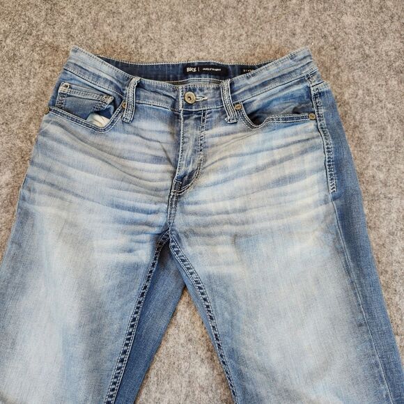 BKE Buckle Jake Straight Leg Jeans Men 30x31 Blue Stretch Denim Embroidered - Picture 3 of 11